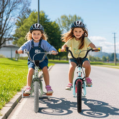 14 Inch Kids Bike with Adjustable Handlebar and Cushioned Seat, Light Blue