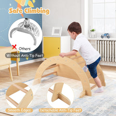 Kids Climbing Arch with Cushion Montessori Arch Climber/Rocker for Toddlers-Beige
