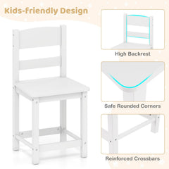 Kids Desk and Chair Set with Hutch Bulletin Board and Drawers-White