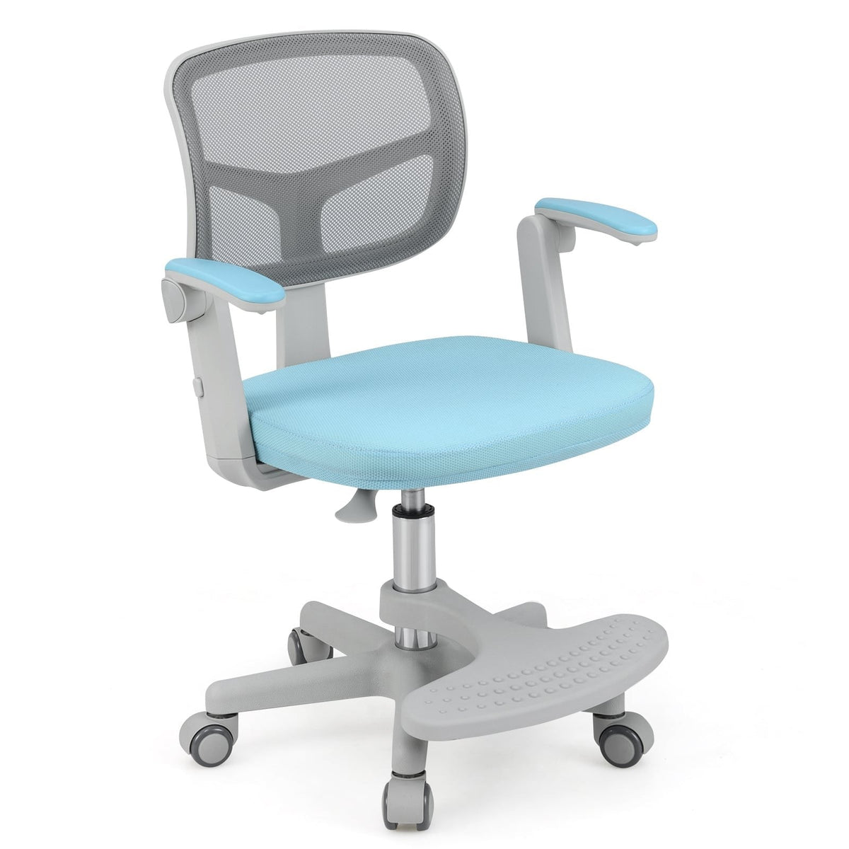 Kids Desk Chair Children Study Chair with Adjustable Height Armrest and Footrest-Blue