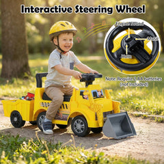 Kids Digger Ride on Truck with Shovel and Under-Seat Compartment