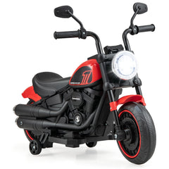 6V Kids Electric Motorcycle with 20 Inch Seat Height and Threaded Tires, Red