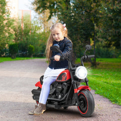 6V Kids Electric Motorcycle with 20 Inch Seat Height and Threaded Tires, Red