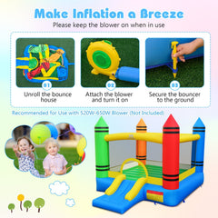 Kids Inflatable Bounce House with Slide and Ocean Balls Not Included Blower