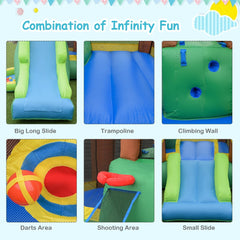 Kids Inflatable Jungle Bounce House Castle with 680W Blower