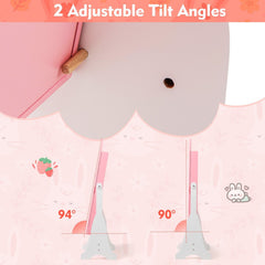 Kids Jewelry Armoire Cabinet with 2 Tilt Angles and Large Capacity-Pink