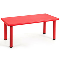 Kids Rectangular Learn and Play Table, 47 Inch Plastic Activity Table, Red