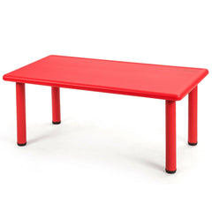 Kids Rectangular Learn and Play Table, 47 Inch Plastic Activity Table, Red