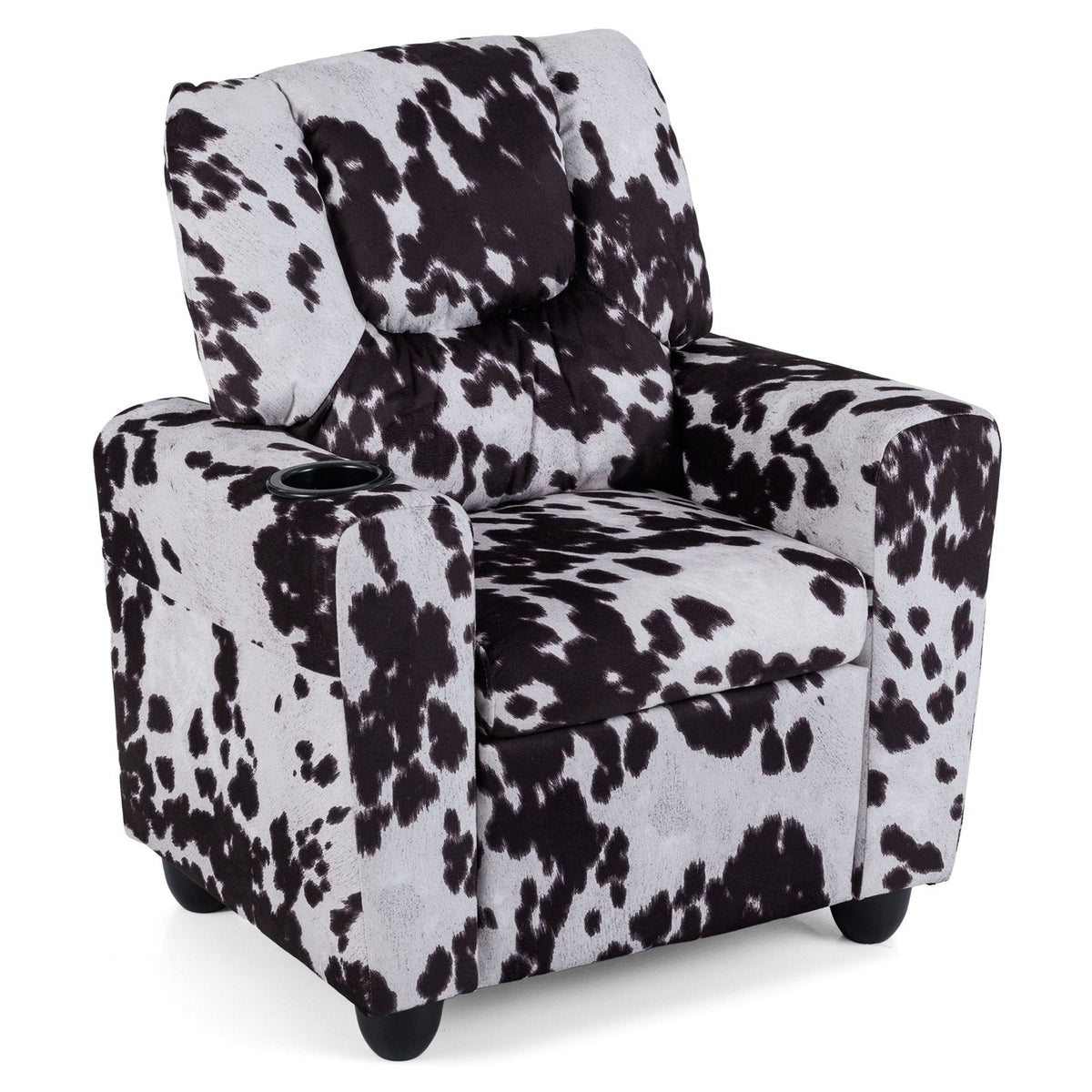 Kids Recliner Chair Push Back Toddler Reclining Armchair with Cup Holder-White
