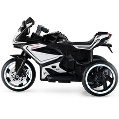 6V 3 Wheel Kids Ride On Sportsbike with Spring Suspension and Flashing Wheel Lights, Black