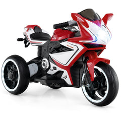 6V 3 Wheel Kids Ride On Sportsbike with All Terrain Wheels and 15 Degree Climbing Claim, Red