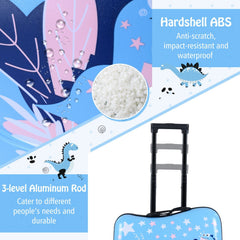 Kids Ride-on Suitcase and Backpack Set with Lanyard for Travel-Blue