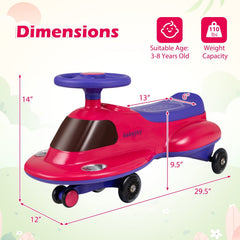 Kids Ride On Toy with Under-seat Storage and LED Flashing Wheels-Pink