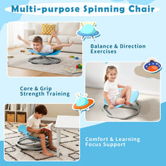 Kids Sensory Swivel Chair Elephant 360° Spinning Chair with Non-Slip Metal Base-Light Blue