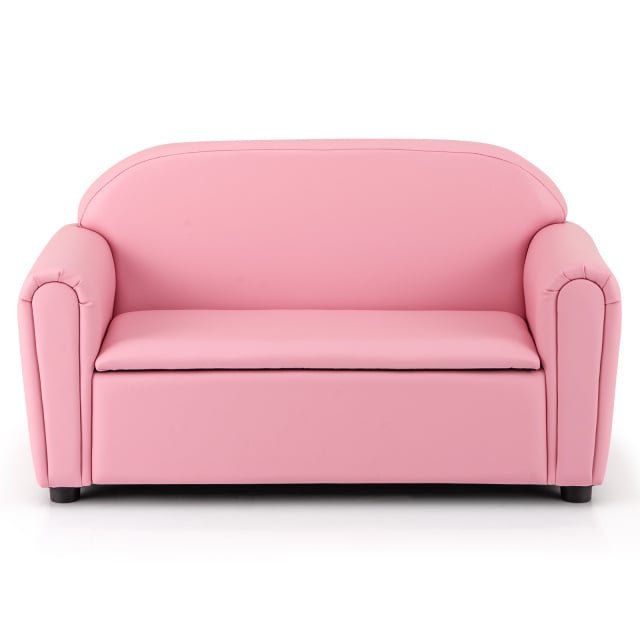 Kids Sofa Armrest Chair with Storage Function-Pink