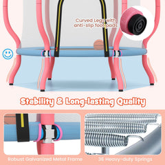 Kids Trampoline Indoor & Outdoor Pumpkin Trampoline-Pink