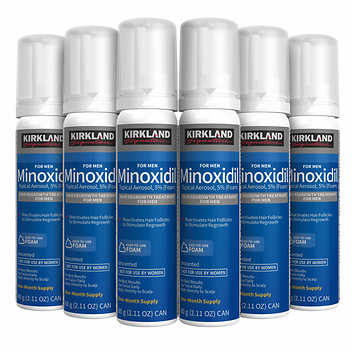 Kirkland Signature Hair Regrowth Treatment 5% Minoxidil Foam for Men, 2.13 fl. oz, 6-pack (6 Month Supply)