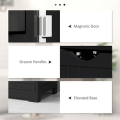 Bathroom Storage Cabinet, Floor Cabinet with Adjustable Shelf and 4 Drawers, Side Cabinet for Washroom, White