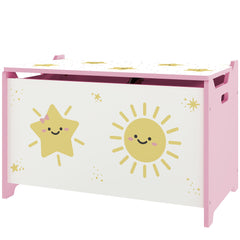 Toy Chest, Kids Storage Chest with Lid, Safety Hinges and Groove Handles for Boys, Girls, Green