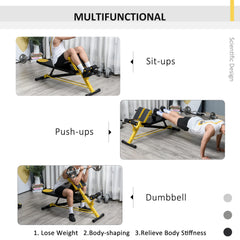 Adjustable Weight Bench Roman Chair Exercise Training Multi-Functional Hyper Extension Bench Dumbbell Bench Ab Sit up Decline Flat Black and Red