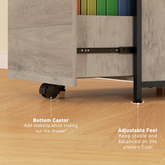Vertical Filing Cabinet, Tall File Cabinet with 2 Drawers, Hanging Bars for Letter and A4 Size, Rustic Brown
