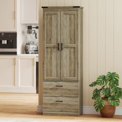 67" Tall Kitchen Pantry Storage Cabinet, Kitchen Pantry Cabinet with Doors, Drawers and Adjustable Shelves, Black