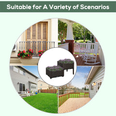 1 Piece Raised Garden Bed PP Raised Flower Bed Vegetable Herb Grow Box Stand Brown