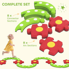 Kids Balance Beam Stepping Stones with Non-slip Surface for Kids 3-8, Build Coordination and Gross Motor Skills, Green