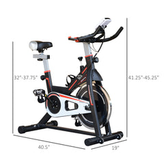 Upright Stationary Exercise Bike, Cardio Workout Training Bicycle w/ Adjustable Resistance LCD Monitor, Black