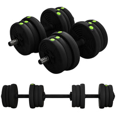 33LBS 2-in-1 Adjustable Barbell & Dumbbells Set, Weights Set with Non-slip Handles for Men and Women Home Gym Training