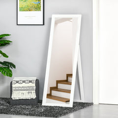 58" x 20" Full Length Mirror with Frame, Floor Standing Mirror, Rectangular Full Body Mirror for Bedroom, Living Room, Brown