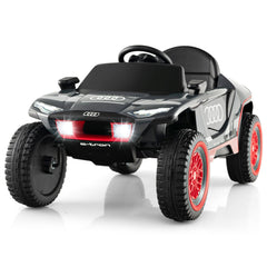 Licensed Audi e-tron Kids Ride On Racing Car with Emergency Brake Remote and Spring Suspension, Gray