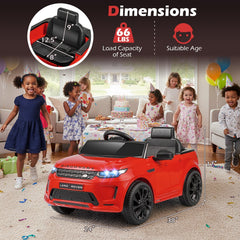 12V Licensed Land Rover Kids Ride On Car with Soft Start and Four Surface Range, Red