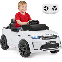 12V Licensed Land Rover Kids Ride On Car with 12.5 Inch Seat and One Button Start, White
