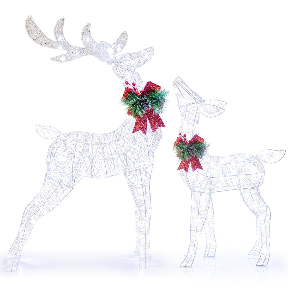 Lighted Christmas Reindeer Decoration with 170 Cold White LED Lights