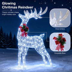 Lighted Christmas Reindeer Decoration with 170 Cold White LED Lights