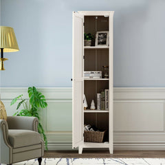 Linen Tower Bathroom Storage Cabinet Tall Slim Side Organizer with Shelf-Walnut