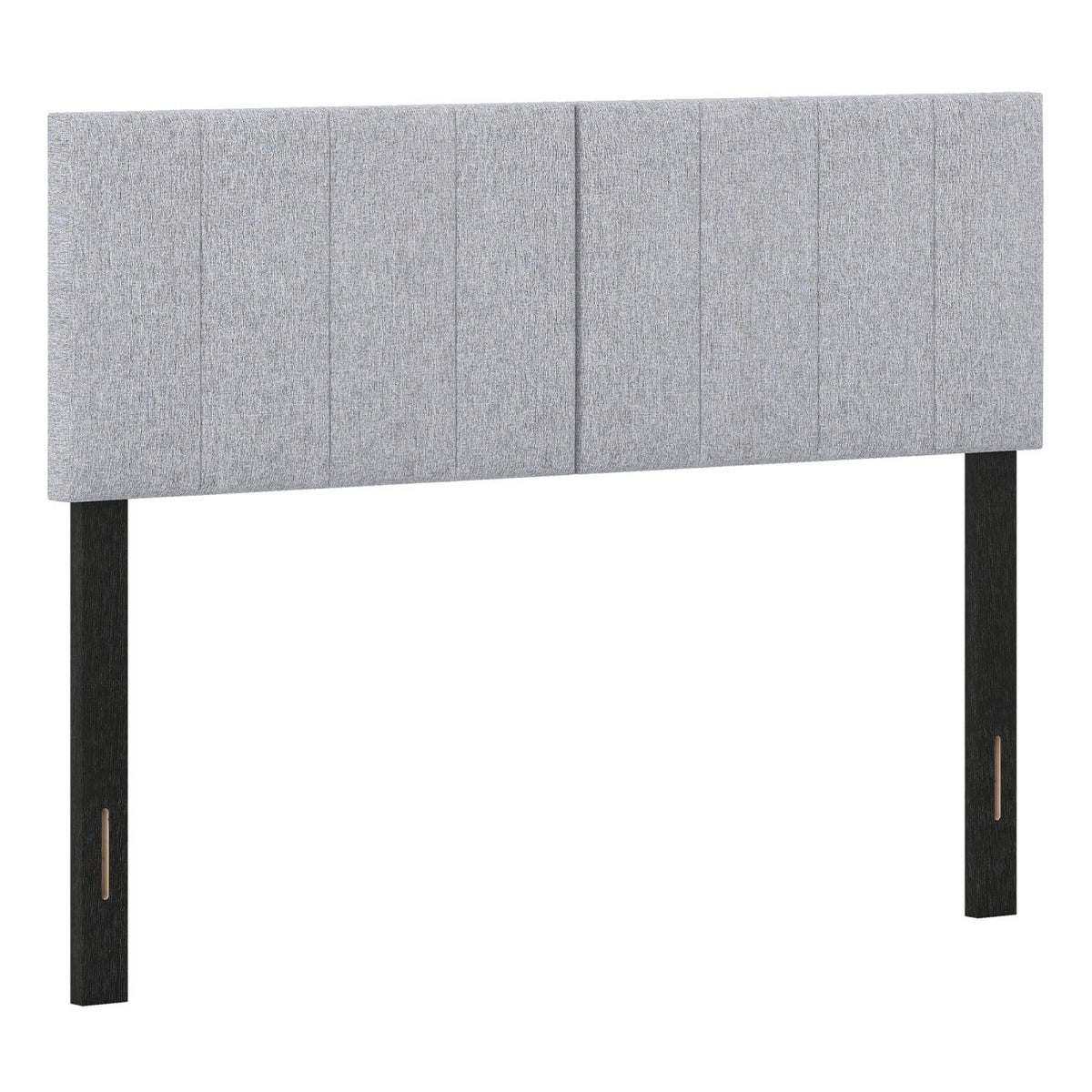 Linen Upholstered Headboard with Solid Wood Legs and Adjustable Width-Gray
