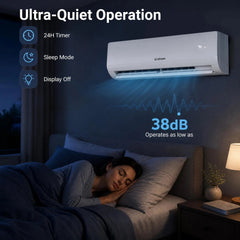 Lithzen 24000 BTU 208-230V 17 SEER2 Mini Split Air Conditioner and Heater WiFi Enabled