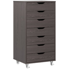 7-drawer Vertical File Cabinet for Home Office, Storage Cabinet with Wheels, 18.7"x15.6"x35.4", Black