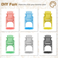 Log Wood Patio Chair with Slatted Backrest for Deck Backyard-Brown