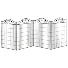 Garden Decorative Fence 4 Panels 44in x 12ft Steel Wire Border Edging for Landscaping