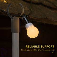 2 Pack of 10' String Light Poles, Steel Hanging Lighting Stand for Patio, Backyard, Deck, Wedding, Party, Black