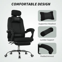 Ergonomic Executive High Back Office Chair with Footrest,Lumbar Support,Grey