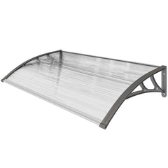 Window Awning Door Canopy, Polycarbonate Front Door Outdoor Patio Cover, Sun Shelter, Hollow Sheet for UV, Rain, Snow and Sunlight Protection, Brown, 40" x 80"