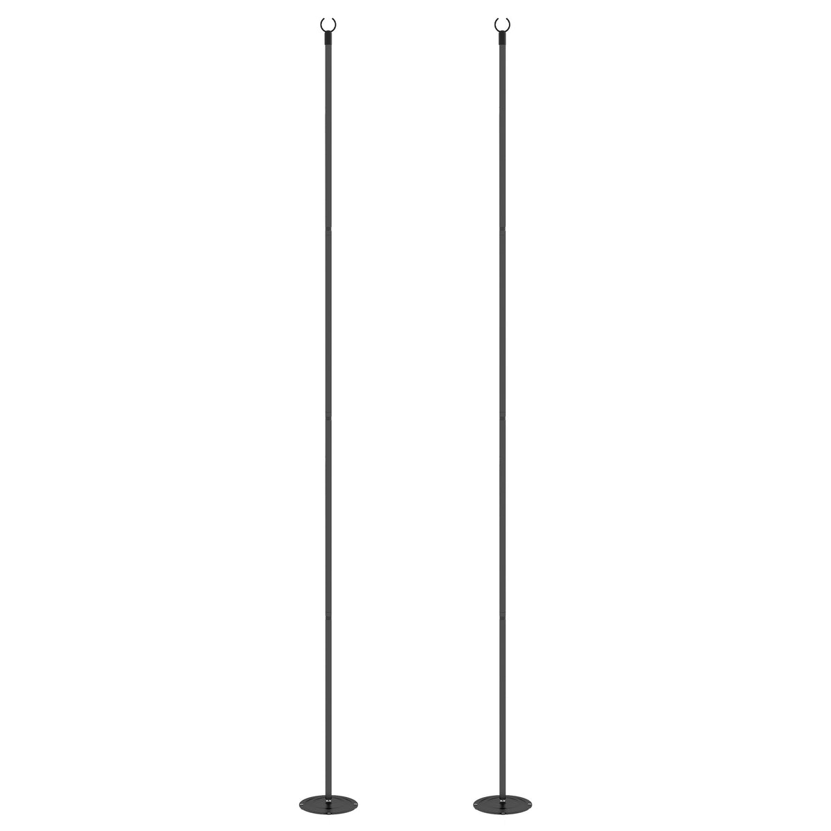 2 Pack of 10' String Light Poles, Steel Hanging Lighting Stand for Patio, Backyard, Deck, Wedding, Party, Black