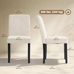 Modern Dining Chairs Set of 4, Kitchen Chairs with Rubberwood Legs and Padded Seat, Beige