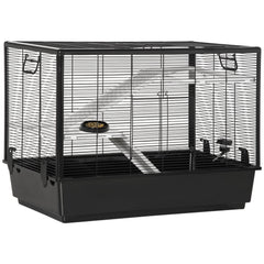 3-tier Hamster Cage, Guinea Pig Cage, Pet Chinchillas Play House Indoor with Accessories Food Dish Water Bottle, Ramps, 31.5"x19"x 23", Black