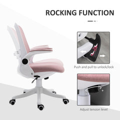 360° Swivel Office Chair Task Chair, Breathable Fabric Computer Chair with Flip-up Arms and Adjustable Height, Grey
