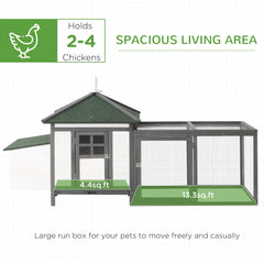 77" Chicken Coop Hen House Rabbit Hutch Poultry Cage Pen Outdoor Backyard with Nesting Box Run Natural